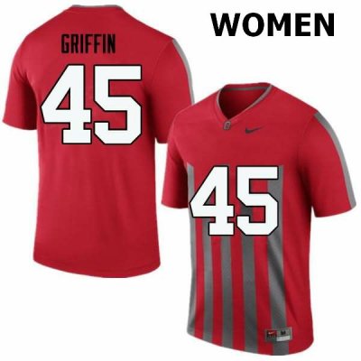 Women's Ohio State Buckeyes #45 Archie Griffin Throwback Nike NCAA College Football Jersey September WUV7144YV